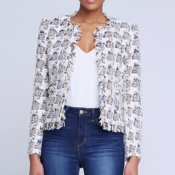 L'Agence Angelina Blazer Ivory Tweed $795 Size 6 NWT - Picture 1 of 4